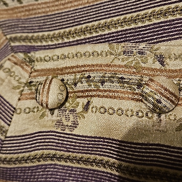 Vtg Rena Rowan Womens Silk Blend Blazer Jacket Gold Purple Floral Print Plus - Picture 7 of 14